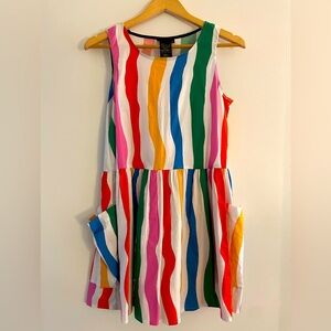 Nooworks big pocket mini dress in salvation strip